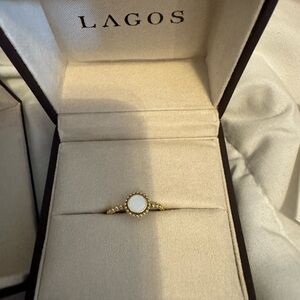 Round mother of pearl stacking ring